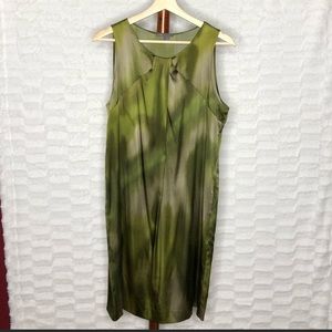 NWOT Vince Green Marbled Silk Sleeveless Dress